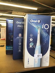 QUANTITY OF ITEMS TO INCLUDE UPDATE PRODUCT TITLE TO: ORAL-B IO3 ELECTRIC TOOTHBRUSH FOR ADULTS, MOTHERS DAY GIFTS FOR HER / HIM, 1 TOOTHBRUSH HEAD, 3 MODES WITH TEETH WHITENING, 2 PIN UK PLUG, BLUE: