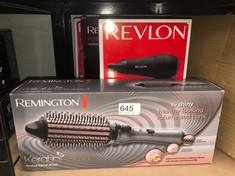 QUANTITY OF ITEMS TO INCLUDE REMINGTON KERATIN PROTECT HEATED 45MM BARREL HOT HAIR BRUSH - STYLING APPLIANCE CREATES VOLUME & CURLS, CERAMIC COATING WITH KERATIN & ALMOND OIL FOR HEALTHY LOOKING HAIR