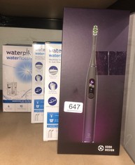 QUANTITY OF ITEMS TO INCLUDE OCLEAN X PRO, SMART ELECTRIC TOOTHBRUSH, 3 MODES WITH WHITENING, QUICK CHARGE FOR 30 DAYS, ANTI-MOULD DESIGN, IPX7 –DEEP PURPLE: LOCATION - E