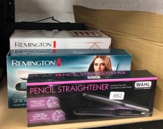 QUANTITY OF ITEMS TO INCLUDE REMINGTON SHINE THERAPY HAIR STRAIGHTENER WITH ADVANCED CERAMIC COATING INFUSED WITH MOROCCAN ARGAN OIL FOR SLEEK & SMOOTH GLIDE, FLOATING PLATES, DIGITAL DISPLAY, 9 SETT