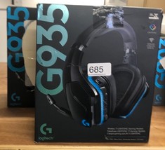 2 X  LOGITECH G935 RGB WIRELESS GAMING HEADSET, 7.1 SURROUND SOUND, DTS X 2.0, 50MM PRO-G DRIVERS, 2.4GHZ, ROCKER MIC, PC/MAC/PS4/NINTENDO SWITCH - BLACK: LOCATION - F