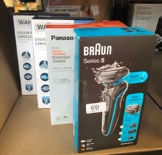 QUANTITY OF ITEMS TO INCLUDE BRAUN SERIES 5 ELECTRIC SHAVER, WITH BEARD TRIMMER, CHARGING STAND, WET & DRY ELECTRIC RAZOR FOR MEN, 100% WATERPROOF, EASY CLEAN SYSTEM, 2 PIN BATHROOM PLUG, 50-M4500CS,