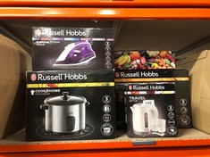 QUANTITY OF ITEMS TO INCLUDE RUSSELL HOBBS ELECTRIC 0.85L TRAVEL KETTLE, SMALL & COMPACT, DUAL VOLTAGE, IDEAL FOR ABROAD/CARAVAN/CAMPING, INC 2 CUPS & SPOONS, REMOVABLE WASHABLE ANTI-SCALE FILTER, WA