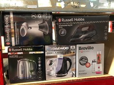 QUANTITY OF ITEMS TO INCLUDE RUSSELL HOBBS DIAMOND ELITE STEAM IRON, BLACK DIAMOND SOLEPLATE, 220G STEAM SHOT, 50G CONTINUOUS STEAM, 350ML WATER TANK, ANTI-CALC & ANTI-DRIP FUNCTION, VERTICAL STEAM,