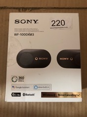 SONY WF-1000XM3 TRULY WIRELESS NOISE CANCELLING HEADPHONES WITH MIC, UP TO 32H BATTERY LIFE, STABLE BLUETOOTH CONNECTION, WEARING DETECTION WITH ALEXA BUILT-IN - BLACK.::: LOCATION - C RACK