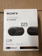 SONY WF-1000XM3 TRULY WIRELESS NOISE CANCELLING HEADPHONES WITH MIC, UP TO 32H BATTERY LIFE, STABLE BLUETOOTH CONNECTION, WEARING DETECTION WITH ALEXA BUILT-IN - BLACK.::: LOCATION - C RACK