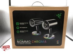 RAZOR NOMMO CHROMA 2.0 GAMING SPEAKERS , CUSTOM WOVEN GLASS FIBER 3 INCH DRIVERS, REAR FACING BASS PORTS: LOCATION - A RACK