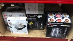 QUANTITY OF ITEMS TO INCLUDE RUSSELL HOBBS BRUSHED STAINLESS STEEL ELECTRIC 1.7L CORDLESS KETTLE (QUIET & FAST BOIL 3KW, REMOVABLE WASHABLE ANTI-SCALE FILTER, PUSH BUTTON LID, PERFECT POUR SPOUT) 204