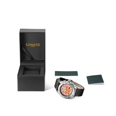 GAMAGES OF LONDON LIMITED EDITION HAND ASSEMBLED BOLD AUTOMATIC SILVER ORANGE - SKU: GA1951 RRP £805: LOCATION - A RACK