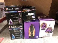 QUANTITY OF ITEMS TO INCLUDE RUSSELL HOBBS SUPREME STEAM IRON, POWERFUL VERTICAL STEAM FUNCTION, NON-STICK STAINLESS STEEL SOLEPLATE, EASY FILL 300ML WATER TANK, 110G STEAM SHOT, 40G CONTINUOUS STEAM