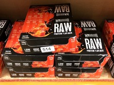 QUANTITY OF ITEMS TO INCLUDE WARRIOR RAW PROTEIN FLAPJACKS – 12 BARS X 75G EACH – PACKED WITH 20G OF PROTEIN – LOW SUGAR, HIGH IN FIBRE (SALTED CARAMEL) - BEST BEFORE JUL 24: LOCATION - F RACK