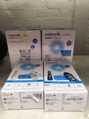 QUANTITY OF ITEMS TO INCLUDE WATERPIK CORDLESS ADVANCED WATER FLOSSER WITH 3 PRESSURE SETTINGS, DENTAL PLAQUE REMOVAL TOOL IDEAL FOR TRAVEL OR SMALL BATHROOMS WITH USB CHARGER, WHITE (WP-580UK): LOCA