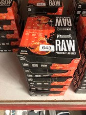 QUANTITY OF ITEMS TO INCLUDE WARRIOR RAW PROTEIN FLAPJACKS – 12 BARS X 75G EACH – PACKED WITH 20G OF PROTEIN – LOW SUGAR, HIGH IN FIBRE (SALTED CARAMEL) - BEST BEFORE JUL 24: LOCATION - H RACK