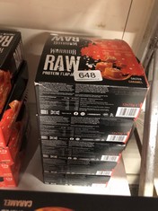 QUANTITY OF ITEMS TO INCLUDE WARRIOR RAW PROTEIN FLAPJACKS – 12 BARS X 75G EACH – PACKED WITH 20G OF PROTEIN – LOW SUGAR, HIGH IN FIBRE (SALTED CARAMEL) - BEST BEFORE JUL 24: LOCATION - H RACK