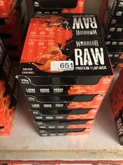 QUANTITY OF ITEMS TO INCLUDE WARRIOR RAW PROTEIN FLAPJACKS – 12 BARS X 75G EACH – PACKED WITH 20G OF PROTEIN – LOW SUGAR, HIGH IN FIBRE (SALTED CARAMEL) - BEST BEFORE JUL 24: LOCATION - H RACK