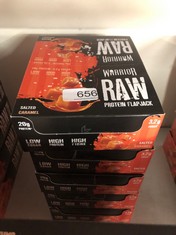 QUANTITY OF ITEMS TO INCLUDE WARRIOR RAW PROTEIN FLAPJACKS – 12 BARS X 75G EACH – PACKED WITH 20G OF PROTEIN – LOW SUGAR, HIGH IN FIBRE (SALTED CARAMEL) - BEST BEFORE JUL 24: LOCATION - H RACK