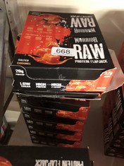 QUANTITY OF ITEMS TO INCLUDE WARRIOR RAW PROTEIN FLAPJACKS – 12 BARS X 75G EACH – PACKED WITH 20G OF PROTEIN – LOW SUGAR, HIGH IN FIBRE (SALTED CARAMEL) - BEST BEFORE JUL 24: LOCATION - H RACK