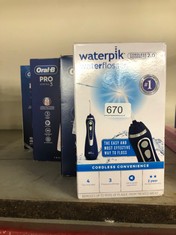 QUANTITY OF ITEMS TO INCLUDE ORAL-B VITALITY PRO ELECTRIC TOOTHBRUSH FOR ADULTS, 1 HANDLE, 2 TOOTHBRUSH HEADS, 3 BRUSHING MODES INCLUDING SENSITIVE PLUS, 2 PIN UK PLUG, BLACK: LOCATION - H RACK