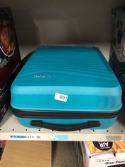 AMERICAN TOURISTER BLUE MEDIUM SUITCASE: LOCATION - H RACK