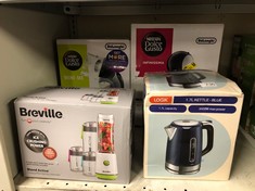 BREVILLE BLEND ACTIVE PERSONAL BLENDER & SMOOTHIE MAKER | 350W | FAMILY PACK | 4 PORTABLE BLEND ACTIVE BOTTLES (300ML | 600ML) | LEAK PROOF LIDS | WHITE & GREEN [VBL252].: LOCATION - H RACK