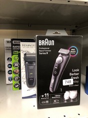 BRAUN MEN'S BEARD TRIMMER SERIES 9 BT9441, TRIMMER WITH BARBER TOOLS AND 180-MIN RUNTIME.: LOCATION - H RACK