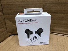 LG TONE FREE UFP5 - ENHANCED ACTIVE NOISE CANCELLING TRUE WIRELESS BLUETOOTH EARBUDS(TWS) WITH MERIDIAN SOUND, IMMERSIVE 3D SOUND, DUAL MIC FOR WORK/HOME OFFICE, IPHONE/ANDROID COMPATIBLE, BLACK.: LO