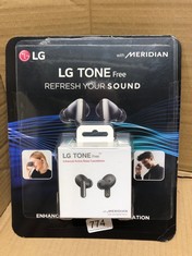 LG TONE FREE UFP5 - ENHANCED ACTIVE NOISE CANCELLING TRUE WIRELESS BLUETOOTH EARBUDS(TWS) WITH MERIDIAN SOUND, IMMERSIVE 3D SOUND, DUAL MIC FOR WORK/HOME OFFICE, IPHONE/ANDROID COMPATIBLE, BLACK. - S