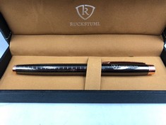 RUCKSTUHL BALLPOINT PEN CHARCOAL/ROSE GOLD IN PRESENTATION CASE: LOCATION - A RACK