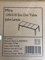 JOHN LEWIS MIRA 120/210 EXTENDABLE DINING TABLE::: LOCATION - PHOTO BOOTH(COLLECTION OR OPTIONAL DELIVERY AVAILABLE)