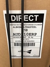 DIRECT UNVENTED HOT WATER STORAGE CYLINDER ALBION ULTRASTEEL 210 AUD210ERP: LOCATION - FRONT FLOOR (COLLECTION OR OPTIONAL DELIVERY AVAILABLE)