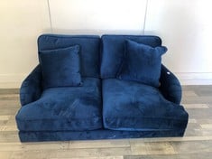 BLUE 2 SEATER SOFA : LOCATION - BACK FLOOR(COLLECTION OR OPTIONAL DELIVERY AVAILABLE)