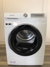 SAMSUNG WHITE WASHING MACHINE MODEL DV90T6240LH/S1: LOCATION - FRONT FLOOR(COLLECTION OR OPTIONAL DELIVERY AVAILABLE)