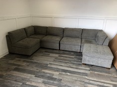 THOMASVILLE 6 PIECE MODULAR GREY FABRIC SECTIONAL SOFA : LOCATION - FRONT FLOOR(COLLECTION OR OPTIONAL DELIVERY AVAILABLE)