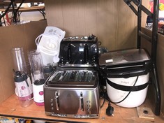 QUANTITY OF HOME ITEMS TO INCLUDE RUSSEL HOBS 4 PIECE TOASTER: LOCATION - TABLES(COLLECTION OR OPTIONAL DELIVERY AVAILABLE)