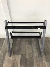 WEIDER DOUBLE STACK DUMBBELL RACK BLACK AND SILVER: LOCATION - FRONT FLOOR(COLLECTION OR OPTIONAL DELIVERY AVAILABLE)