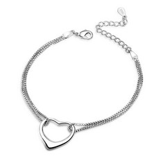 QUANTITY OF ASSORTED ITEMS TO INCLUDE LOVE HEART BRACELET 925 STERLING SILVER CHAIN LAYERED WOMEN'S ADJUSTABLE BRACELET DAINTY JEWELLERY: LOCATION - RACK B