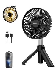 QUANTITY OF ASSORTED ITEMS TO INCLUDE EASYACC PEDESTAL FAN, PORTABLE CAMPING FAN WITH TELESCOPIC TRIPOD & LED LIGHTS 5000 BATTERY ADJUSTABLE HEIGHT ANGLE OSCILLATING STANDING AIR CIRCULATOR FOR HOME