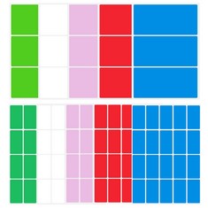 QUANTITY OF ASSORTED ITEMS TO INCLUDE RECTANGLE STICKERS 2 SIZES COLOUR CODING LABELS STICKERS 10.2 X 5.1CM, 4 X 1.9CM, 5 NEON COLOURED DECALS FOR HOME, OFFICE, SCHOOL, RED GREEN BLUE PURPLE WHITE: L