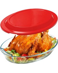 QUANTITY OF ASSORTED ITEMS TO INCLUDE GLASS BAKING DISH WITH LID, 3.5L - LASAGNE DISH FOR OVEN, NOT THE LID , OVAL, GLASS STORAGE CONTAINER WITH PLASTIC LID: LOCATION - RACK B