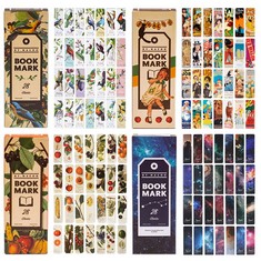 17 X KAIZUCA 112 PIECES PAPER BOOKMARK, VINTAGE BOOKMARKS, VINTAGE ART STYLE, FOR GIRLS, HANDMADE DIY LOVERS, SCHOOLS , FRUIT, BIRD, POSTER, STARRY SKY  - TOTAL RRP £175: LOCATION - RACK B