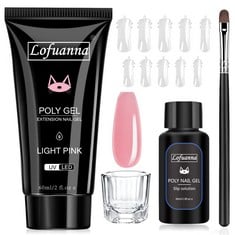 QUANTITY OF ASSORTED ITEMS TO INCLUDE LOFUANNA POLY GEL NAIL KIT-60ML POLY EXTENSION GEL NAIL STARTER KIT,ALL-IN-ONE SET BUILDER GEL FOR NAILS WITH SLIP SOLUTION NAIL FORM NAIL BRUSH GLASS CUP,NAIL A