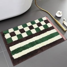 QUANTITY OF ASSORTED ITEMS TO INCLUDE USTIDE CHECKERED RUG BATH MAT, NON-SLIP MICROFIBER ABSTRACT BATHROOM MAT CUTE SOFT BATH RUGS WASHABLE FLOOR MAT FOR FRONT DOOR BEDROOM ENTRYWAY KITCHEN HALLWAY E