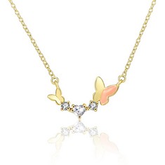 46 X JIANGYUE BUTTERFLY NECKLACE FOR WOMEN, GOLD PLATED NECKLACE CUBIC ZIRCONIA NECKLACE, PENDANT JEWELRY GIRL   MOTHER VALENTINE'S DAY GIFT - TOTAL RRP £306: LOCATION - RACK A