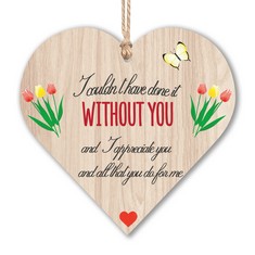 QUANTITY OF ASSORTED ITEMS TO INCLUDE HANDMADE WOODEN HANGING HEART PLAQUE, VALENTINES GIFT FOR WIFE PARENTS BOYFRIEND AND GIRLFRIEND BIRTHDAY ORNAMENT DECORATION,INSPIRATIONAL QUOTE OF GRATITUDE,SPE