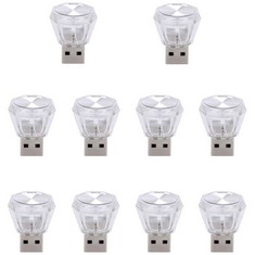 11 X GUTREISE MINI USB LED LIGHT, 10 PACK LED PORTABLE CAR BULB INDOOR OUTDOOR READING SLEEP,5 COLOUR - TOTAL RRP £92: LOCATION - RACK D