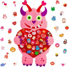 QUANTITY OF ASSORTED ITEMS TO INCLUDE HAOORYX CUTE PINK HEART MONSTER FELT CRAFT KIT DIY MONSTER FELT HANGING DECORATION WITH DETACHABLE ORNAMENTS WALL DOOR DECOR ART CRAFT VALENTINES MOTHERS DAY BIR