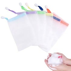 32 X 20 PIECES SOAP SAVER BAG WITH DRAWSTRING BUBBLE FOAMING NET DOUBLE-LAYER SOAP MESH BAG FOR SHOWER WASHING BUBBLE FOAM DRYING SOAP - TOTAL RRP £160: LOCATION - RACK D