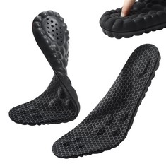 QUANTITY OF ASSORTED ITEMS TO INCLUDE MEMORY FOAM INSOLES FOR MEN WOMEN, 4D COMFORT MASSAGE INSOLES CUTTABLE ARCH SUPPORT CUSHIONING SPORTS INSOLES SOFT BREATHABLE REPLACEMENT SHOES INSOLES FOR TRAIN