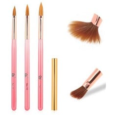 QUANTITY OF ASSORTED ITEMS TO INCLUDE 3PCS ACRYLIC NAIL BRUSH SET, SIZE 8/10/14 KOLINSKY ACRYLIC NAIL BRUSH FOR ACRYLIC POWDER APPLICATION NAIL EXTENSION 3D NAIL CARVING FOR BEGINNER & PROFESSIONAL W