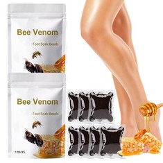 QUANTITY OF ASSORTED ITEMS TO INCLUDE BEE VENOM FOOT SOAK BEADS,BEE VENOM LYMPHATIC DRAINAGE & SLIMMING FOOT SOAK BEADS,CLEANSING FOOT SOAK BEADS,HEALTHY & CLEANSE BODY RELIEF RELAX BEE VENOM FOOT SO